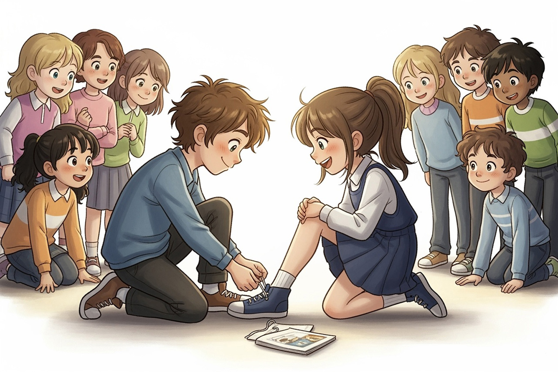 A,Storybook-style,,Painterly,Illustration,Of,Two,Children,Around,Ages,7ñ10.